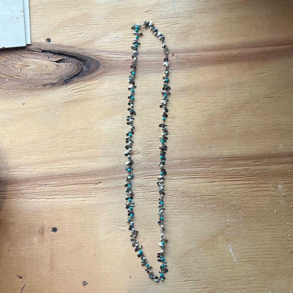 Turquoise Chip Bead Long Necklace - Women Jewelry